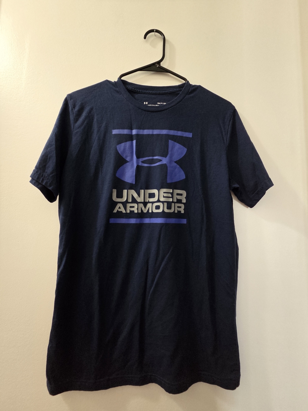 Under Armour Navy Short-Sleeve Logo Tee with Light Blue Accent